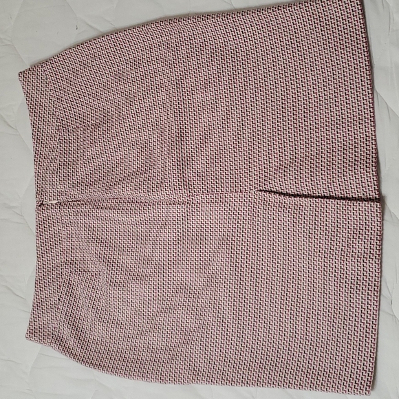 AnnTaylor Plaid Pencil Midi Skirt 12P Pink - Picture 2 of 6